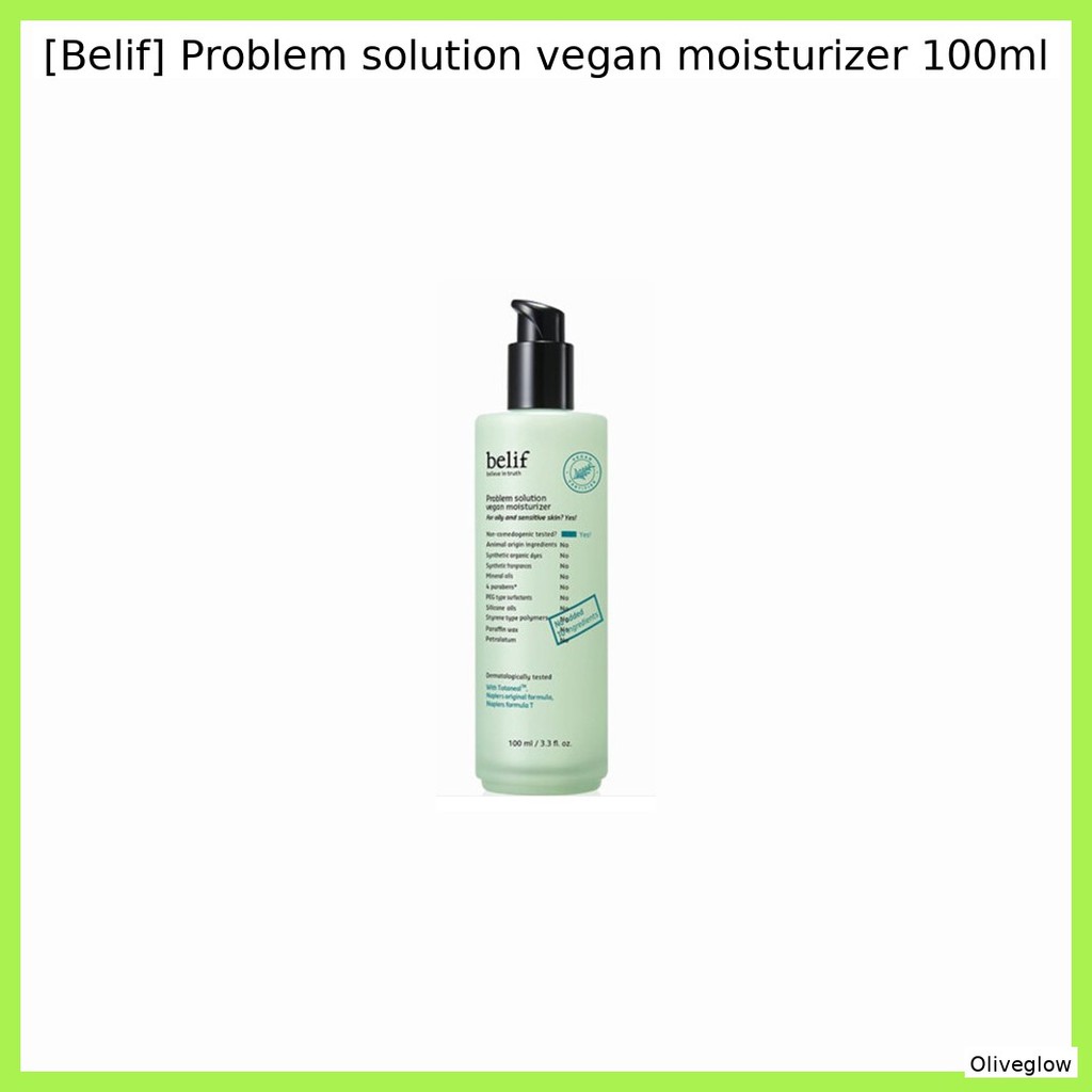 [Belif] Problem solution Vegan Moisturizer 100ml / Korean Moisturizer / สูตรมังสวิรัติ / ของแท้ 100%