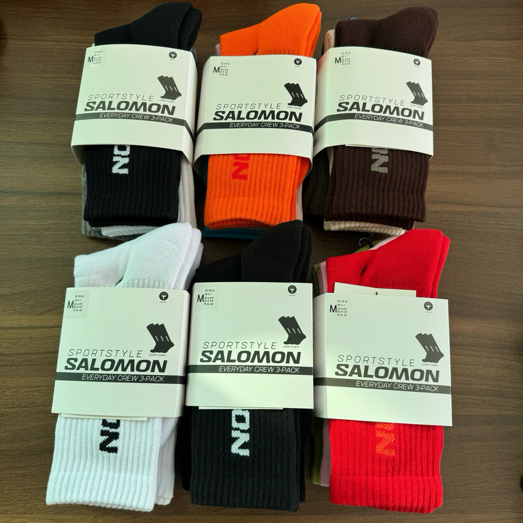 ถุงเท้า SALOMON สำหรับกีฬาวิ่งกลางแจ้ง ทำจากผ้าฝ้าย สูงระดับเข่า อินเทรนด์และสวมใส่ง่ายทุกโอกาส