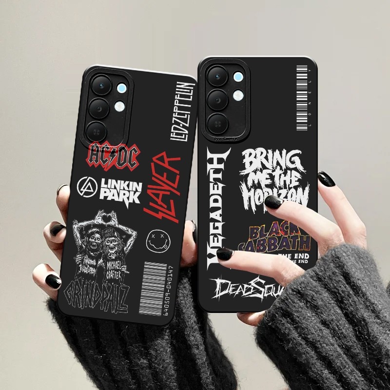 HP Continuous Softcase สําหรับ Realme 12 13 14 15X C65 C71 C75 C75X C85 โลหะ Motif เคสโทรศัพท์ - MT5