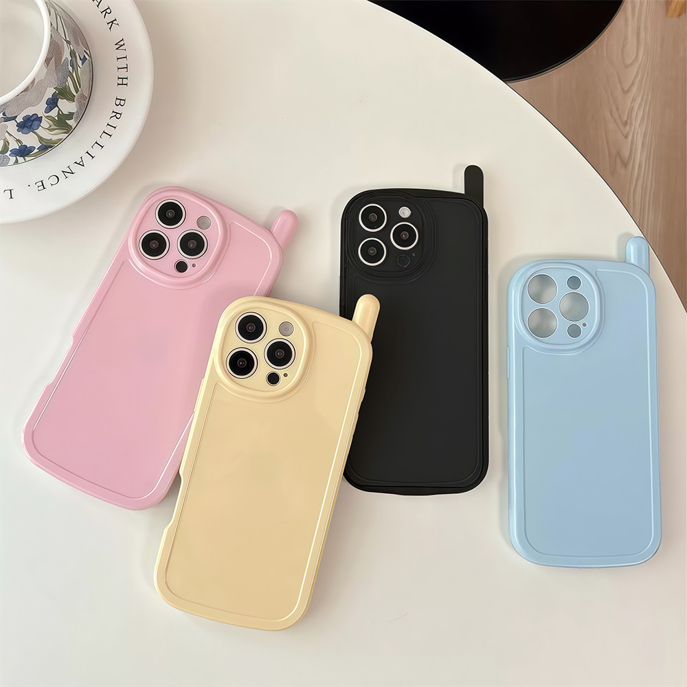เคสไอโฟน11 ซิลิโคนนิ่ม กระแทก แอนเทน่าสีพื้นป๊อป For IPhone 13 14 16 12 15 17 Pro Max 15 14 16 Plus X XS XR 6s 7 8 Plus