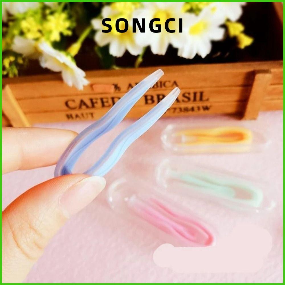SONGCI 1PC ที่ใส่คอนแทคเลนส์, ถนอมสายตาสีทึบคอนแทคเลนส์, แบบพกพาสวมใส่เครื่องมือชิ้นคลิปชุดผู้หญิงผู