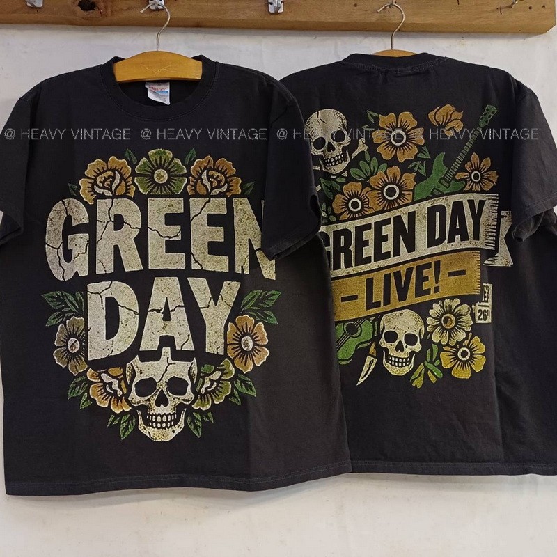 GREEN DAY LIVE! tag Hanes เสื้อวินเทจ เสื้อทัวร์ วงร๊อค heavy vintage shirt