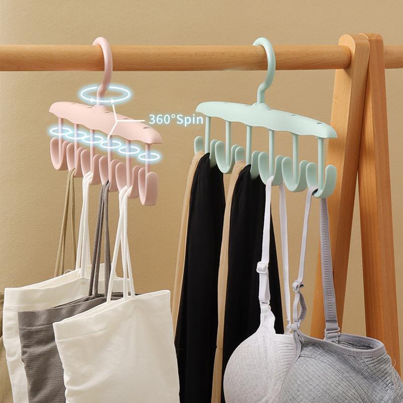 GANTUNGAN DHL แพคเกจ 5 ชิ้นอเนกประสงค์ Clothesline Organizer แขวน Multi Hook 12 ตะขอพลาสติกอเนกประสง
