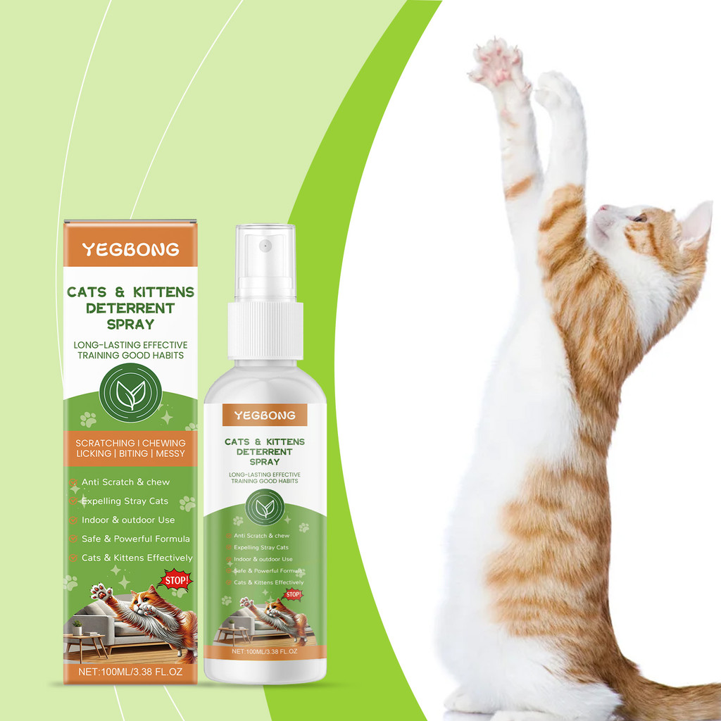 สเปรย์แมวป้องกันรอยขีดข่วน 100Ml Sodium Citrate Invisible Barrier สําหรับการฝึกอบรมการป้องกันเฟอร์นิ