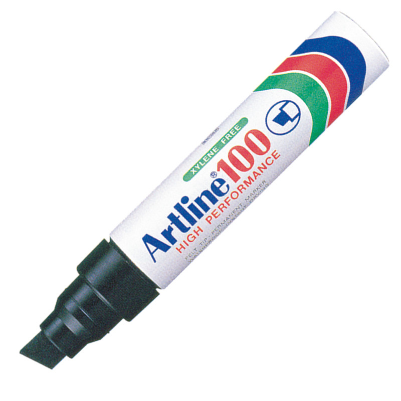ARTLINE ปากกามาร์คเกอร์ ดำ รุ่น EK-100 หัวตัด ขนาด 7.5-12 มม.
