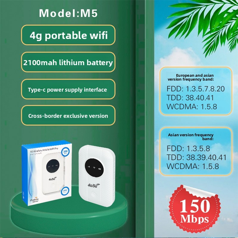 M5 4g5g แบบพกพา WiFi Pocket WIFI Router สะดวกรถ MIFI Card Mobile โมเด็ม Router