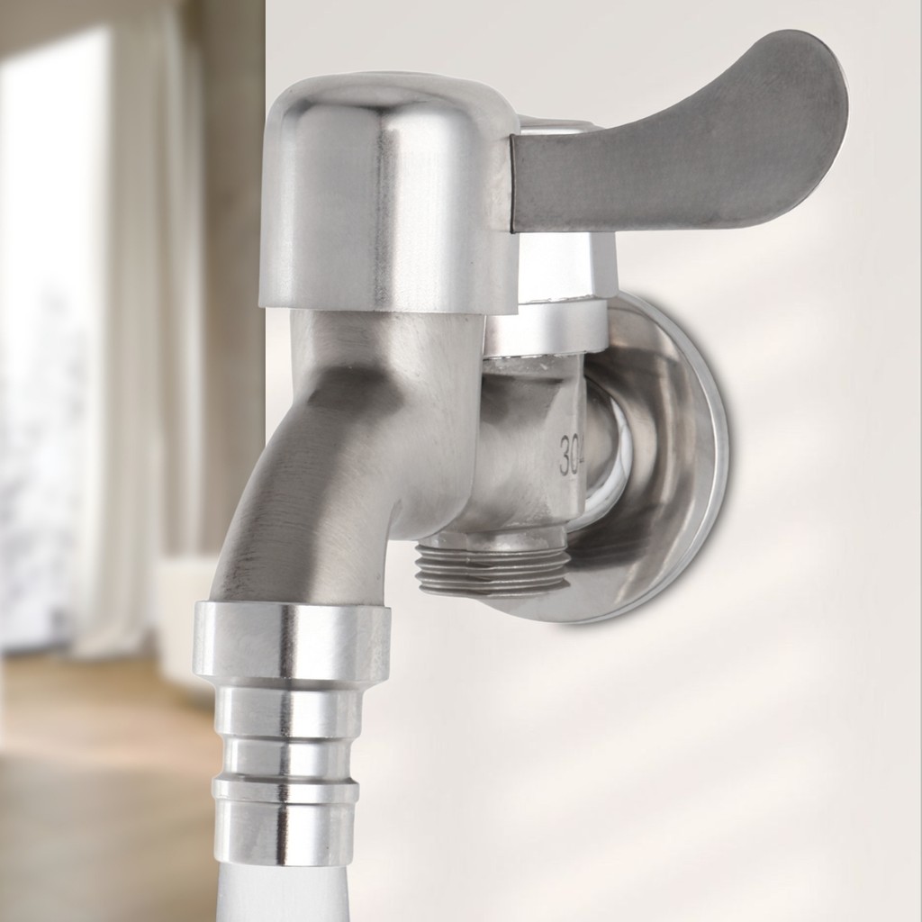 ก๊อกน้ำติดผนัง 2 ทาง พร้อมช่องต่อสายยาง มาพร้อม หัวต่อสาย + บังอาย ติดตั้งเรียบร้อย สวยงาม - รูปที่ 7