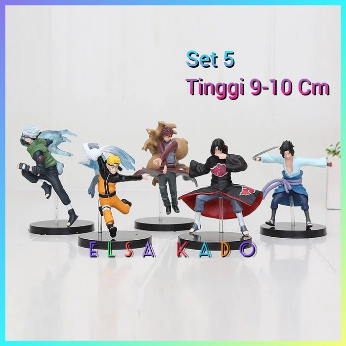 Naruto Action Figure ชุด 5 ชิ้น kakashi sasuke Gaara Itachi Display