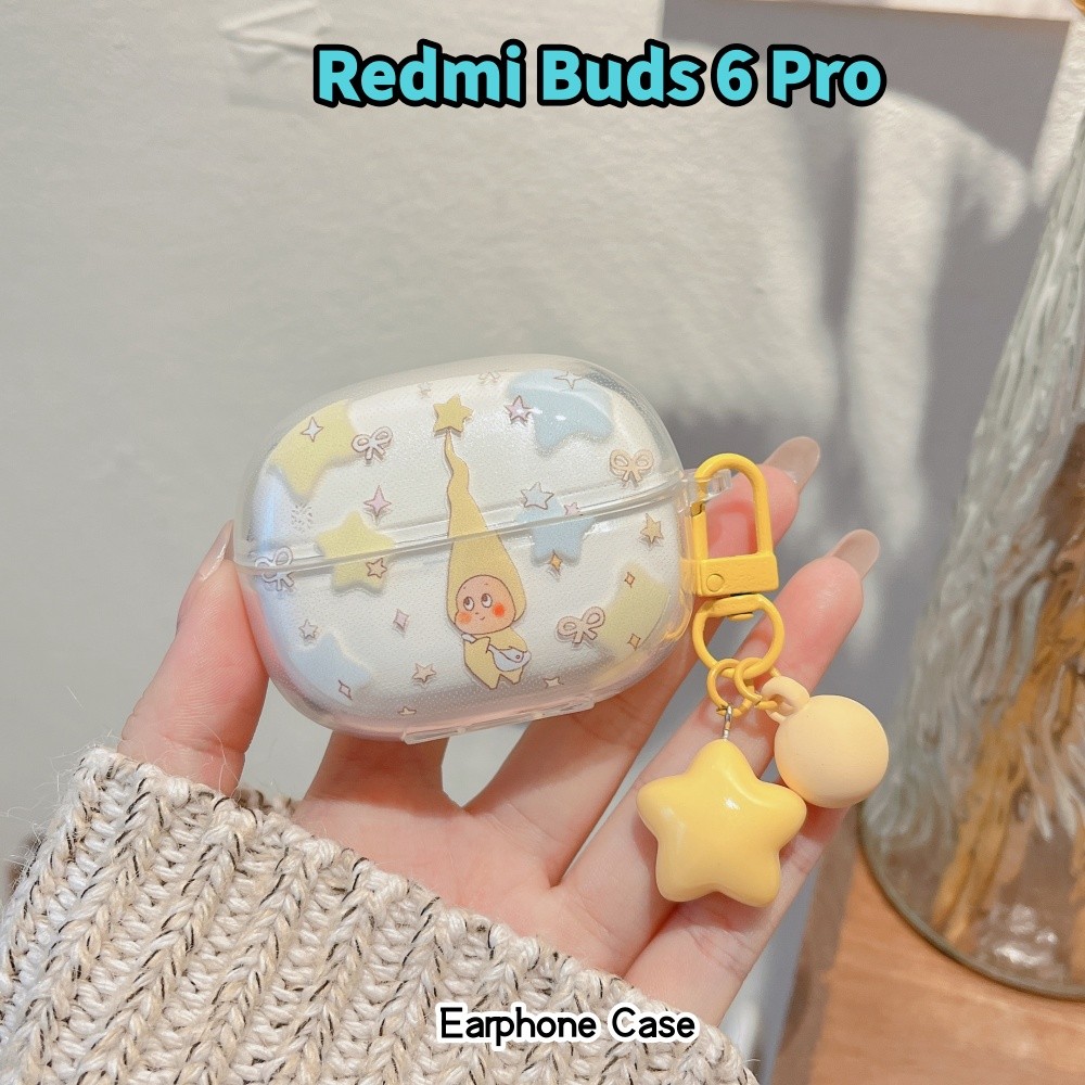 ที่กําหนดเองสําหรับ Redmi Buds 6 Pro Case Casing Soft Silicone Headphone Case Star Cartoons Pattern