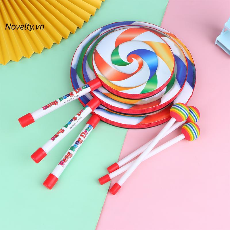 NLY 6 นิ้ว 8 นิ้ว 10 นิ้ว Lollipop Hand Drum Percussion Instruments สีสัน Dance Props ทารกดนตรีของเล