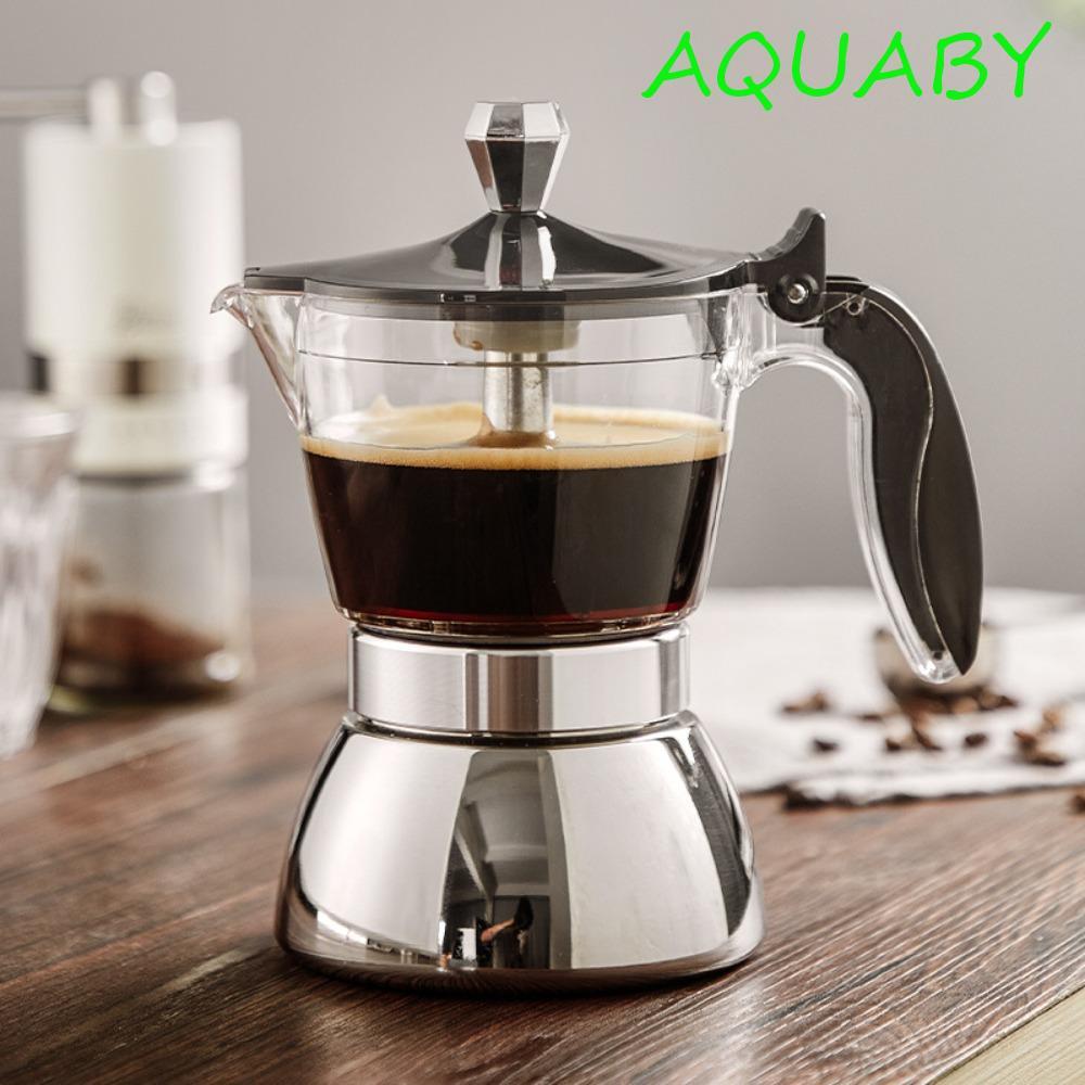 น้ํา ที่มองเห็นได้ โมก้า หม้อ, ร่างกายหม้อโปร่งใส4/6ถ้วยหม้อกาแฟ, แบบพกพาสากลสแตนเลสเอสเพรสโซ่อิตาเลี่ยนกาแฟ|เตาแม่เหล็กไฟฟ้า