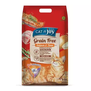 CAT n joy Grain Free แคทเอ็นจอย อาหารเม็ดแมว สูตรเกรนฟรี สำหรับแมว ทุกสายพันธุ์ เม็ดแมว ขนาด 7 kg