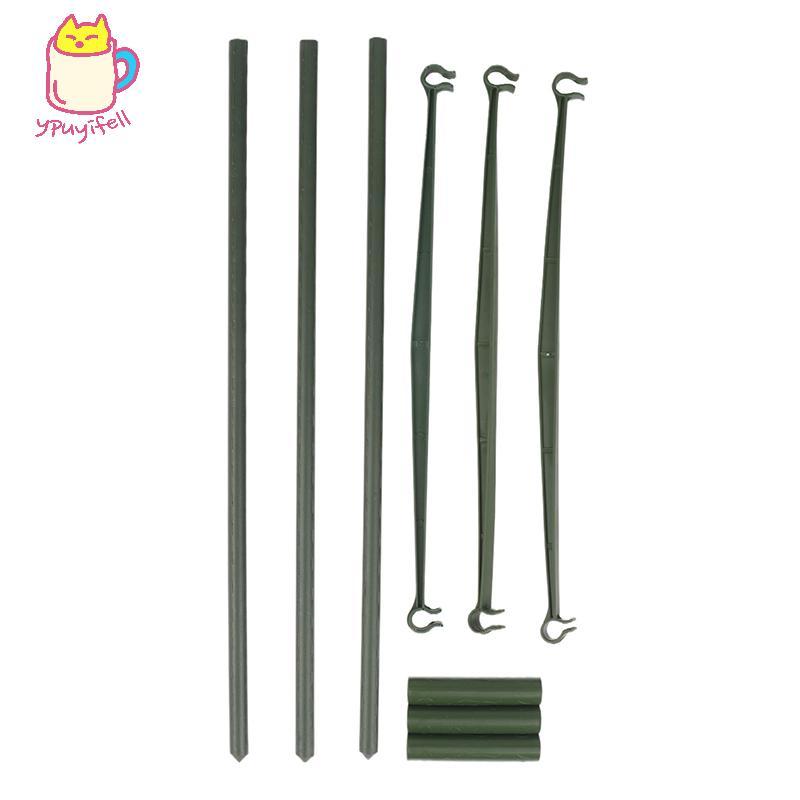 [YPU] DIY พืชอุปกรณ์ต่อพ่วงอุปกรณ์ต่อพ่วงกรอบมะเขือเทศเสาพลาสติกเคลือบเหล็ก Trellis 80/120/160 ซม.คว