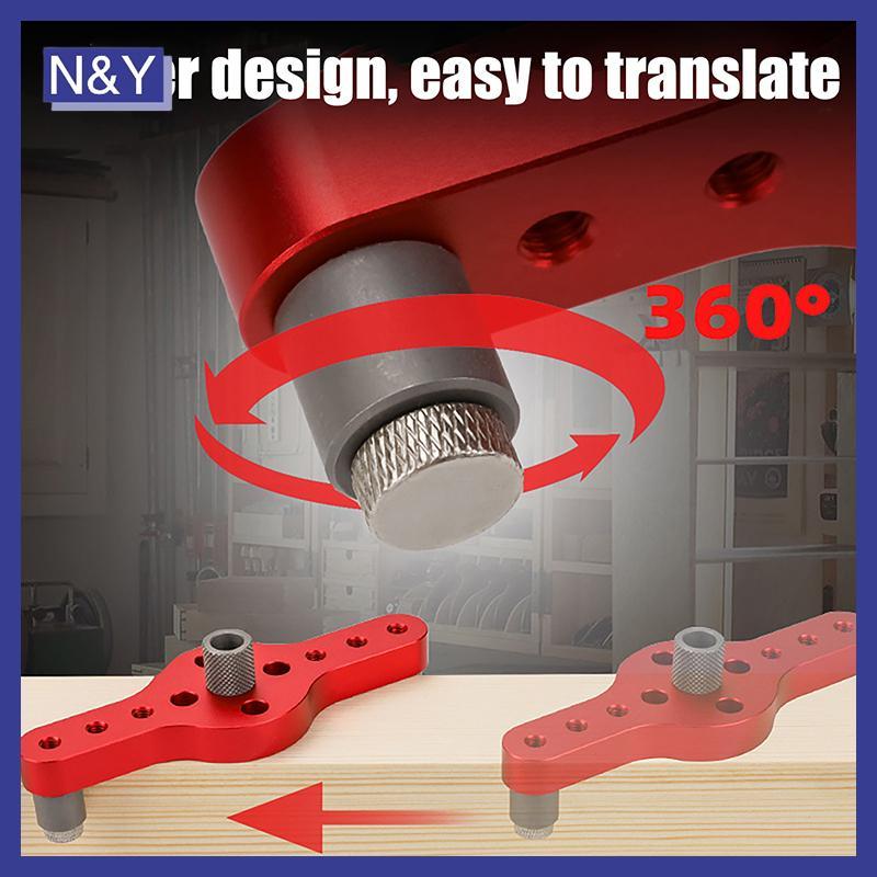 N&Y 6/8/10 มม.แนวตั้ง JIG ไม้ Dowel Hole เจาะท่องเที่ยว Jig เจาะ Bit Kit งานไม้เจาะ Locator Hole Pun