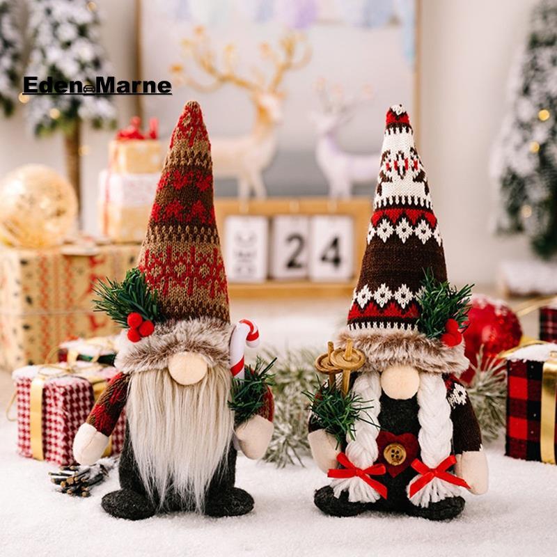 [Eden_Marner]ของประดับตกแต่งคริสต์มาส Gnome Chrismtas Gnome ตกแต่งบ้าน Handmade Christmas Gnome ในร่
