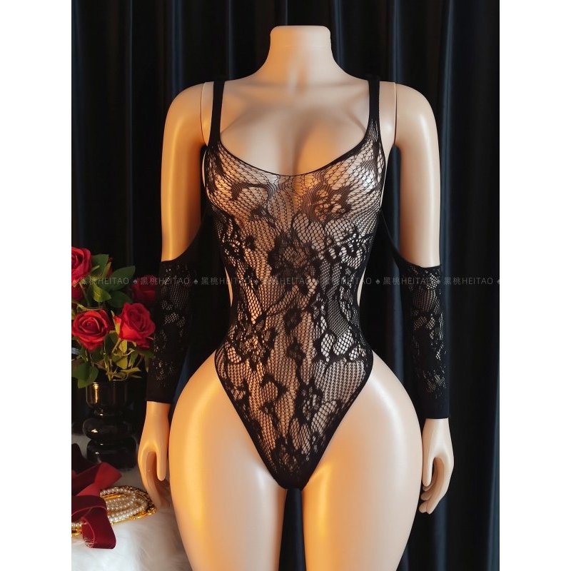 สลิงเซ็กซี่ Hollow Body Jacquard Fishnet รูปที่ 3