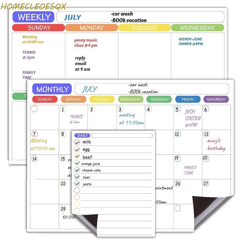 HOMECLEEOESQX Memo Message Board ยืดหยุ่น A3 ไวท์บอร์ดร้านขายของชํารายการ Do List Work Plan Month Pl