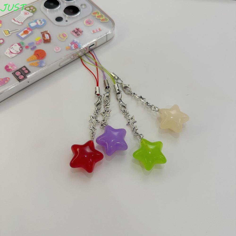 JUST Star Phone Strap, Star Pendant Phone Hanging Rope, Phone Lanyard Universal Stylish Candy Color 