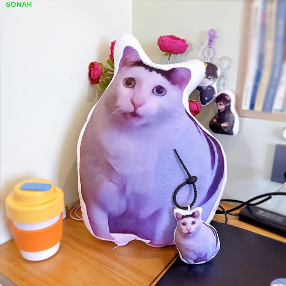 SONAR Vocal Cat Meme พวงกุญแจ, ตุ๊กตาไฟฟ้า Oiiai จี้แมว, แฟชั่นสร้างสรรค์น่ารักตลก Huh Cat พวงกุญแจแ