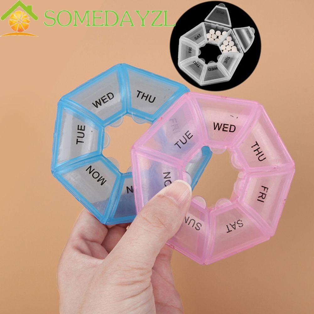 SOMEDAYZL Pill Case 7 Day Weekly Tablets คอนเทนเนอร์ Health Care วิตามิน Pill Dispenser