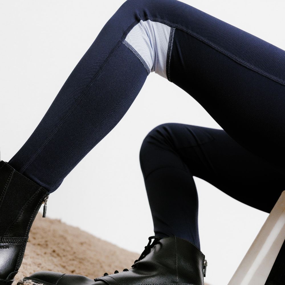 Decathlon Kids' Horse Riding Lightweight Leggings 100 กางเกงเลกกิ้งขี่ม้าน้ำหนักเบาสำหรับเด็ก รุ่น 100 - Navy - รูปที่ 5