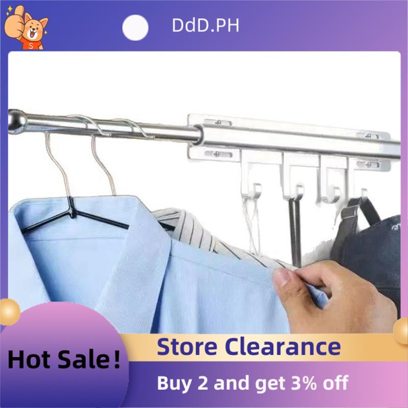 12 นิ้ว Valet Rod สําหรับตู้เสื้อผ้าดึงตู้เสื้อผ้า Valet Rod สไลด์ออก 4 ตะขอดึงแขวนเสื้อผ้าตู้เสื้อผ