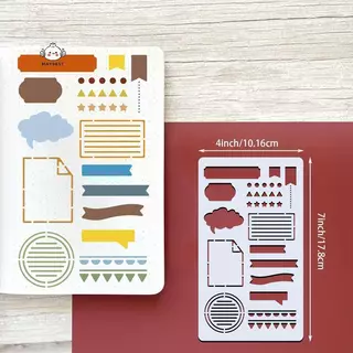 {maybest} 15 ชิ้นไดอารี่วาดแม่แบบReusable Bullet StencilsสําหรับภาพวาดDIY Scrapbookingไดอารี่สมุดภาพวารสารเครื่องเขียนของขวัญ {TH}