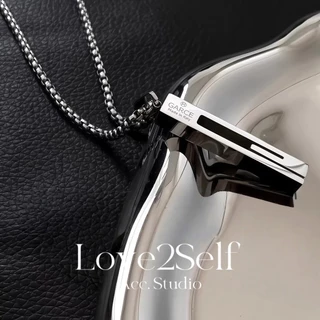 Love2selfX145 Minimalist Vertical Bar จี้สร้อยคอ Non-Fading Hip Hop จี้กันน้ําสแตนเลส Chain Choker Unisex สําหรับผู้ชายและผู้หญิง 60 ซม.