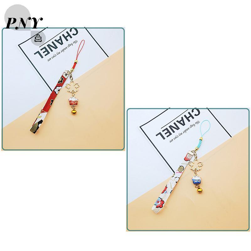 [PNY] Janpainese Smart Phone Strap Lanyard Flower Cat Bell Strap Phone Charm VN