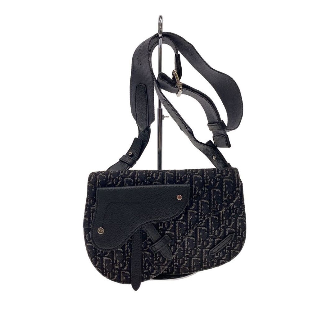 Dior HOMME Trotter saddle shoulder bag 1ADPO095YKY_H00N canvass BLK Total pattern Direct from Japan 
