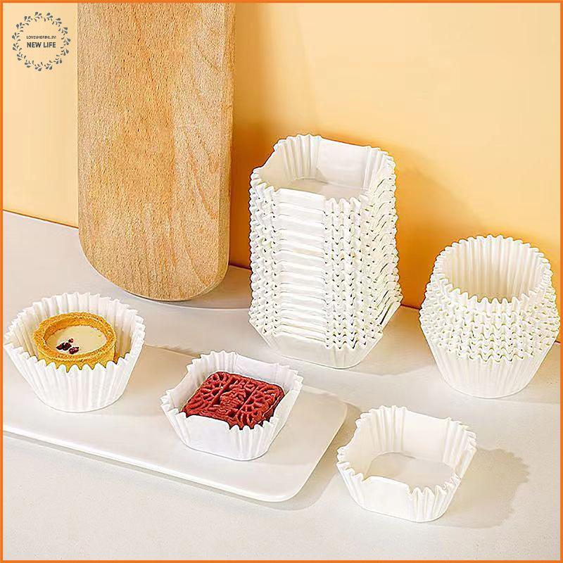 [LS] 500/1000 ชิ้น Square Cupcake Liners ถ้วยเบเกอรี่ Pan Liners กระดาษเบเกอรี่ถ้วยสําหรับ Cupcakes 
