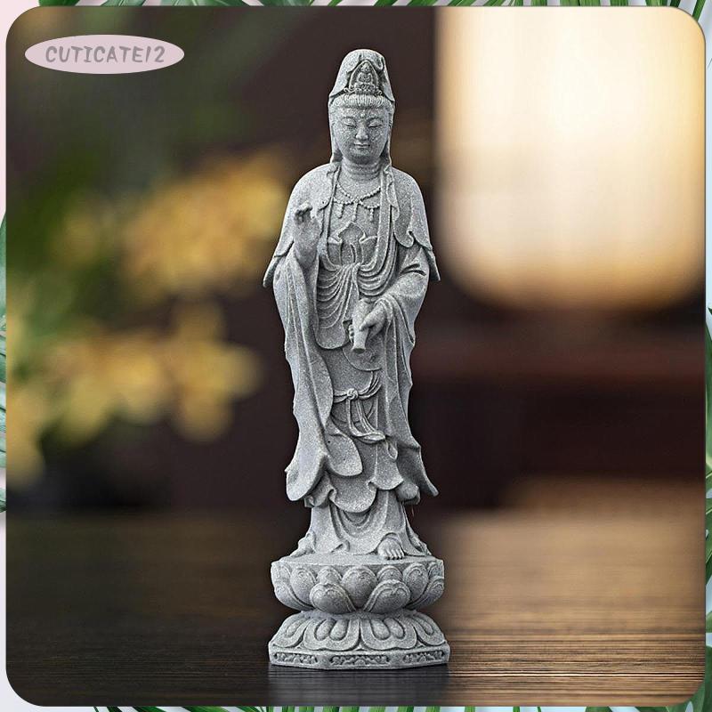 [Cuticate12] รูปปั้นเจ้าแม่กวนอิม Kuanyin ตุ๊กตาเครื่องประดับหินจีนโบราณสําหรับห้องโถง