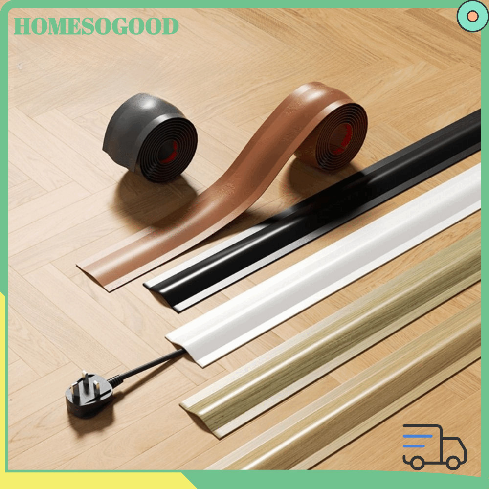 HOMESOGOOD ฝาครอบสายไฟ, ฝาครอบสายไฟที่ทนทานแบบยืดหยุ่น, คุณภาพสูง Self-Adhesive PVC Soft Cord Hider Office