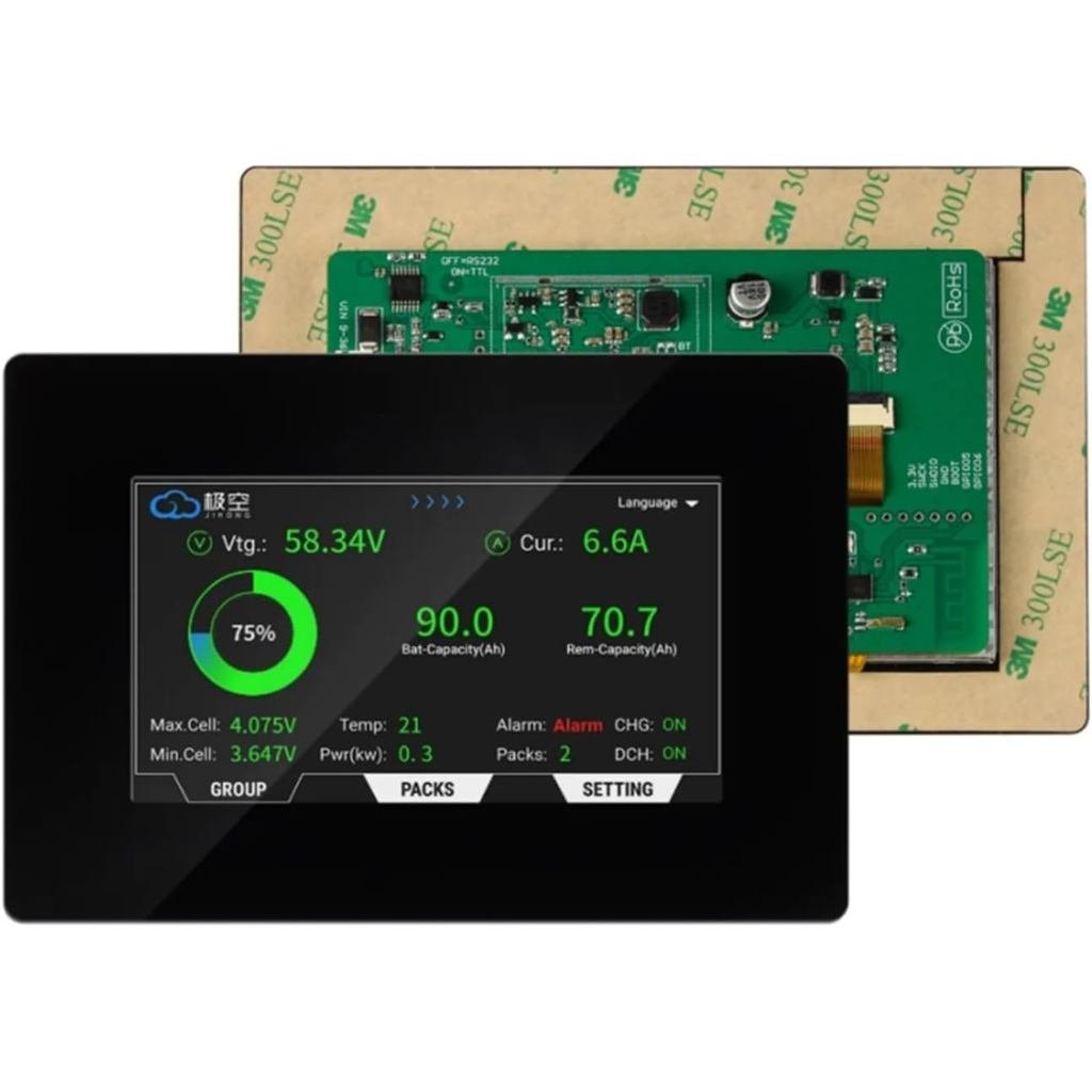 JKBMS 4.3 นิ้วจอแสดงผล LCD สําหรับรุ่น PB Series V19 Home Energy Storage Inverter (LCD-4.3-TTL-P)