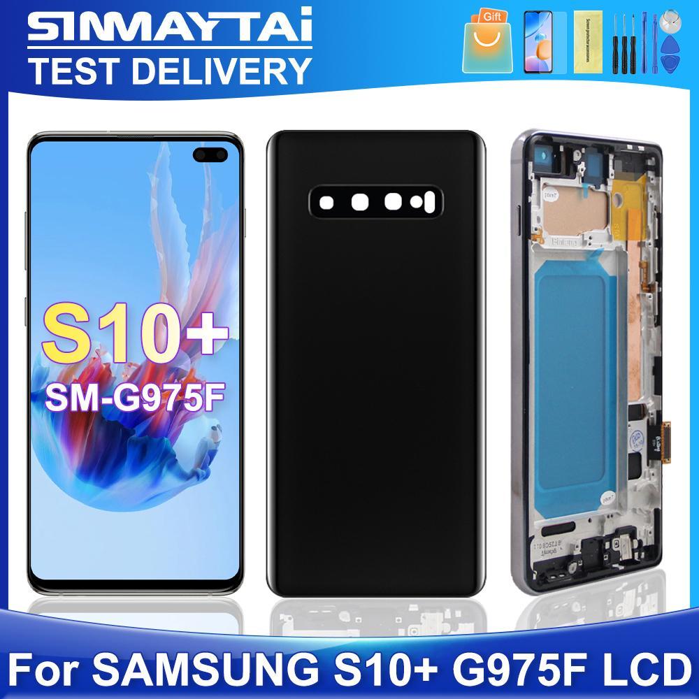S10 Plus สําหรับ Samsung ทดสอบ S10 + G975F G975U G975W G975 จอแสดงผล LCD Touch Screen Digitizer Asse