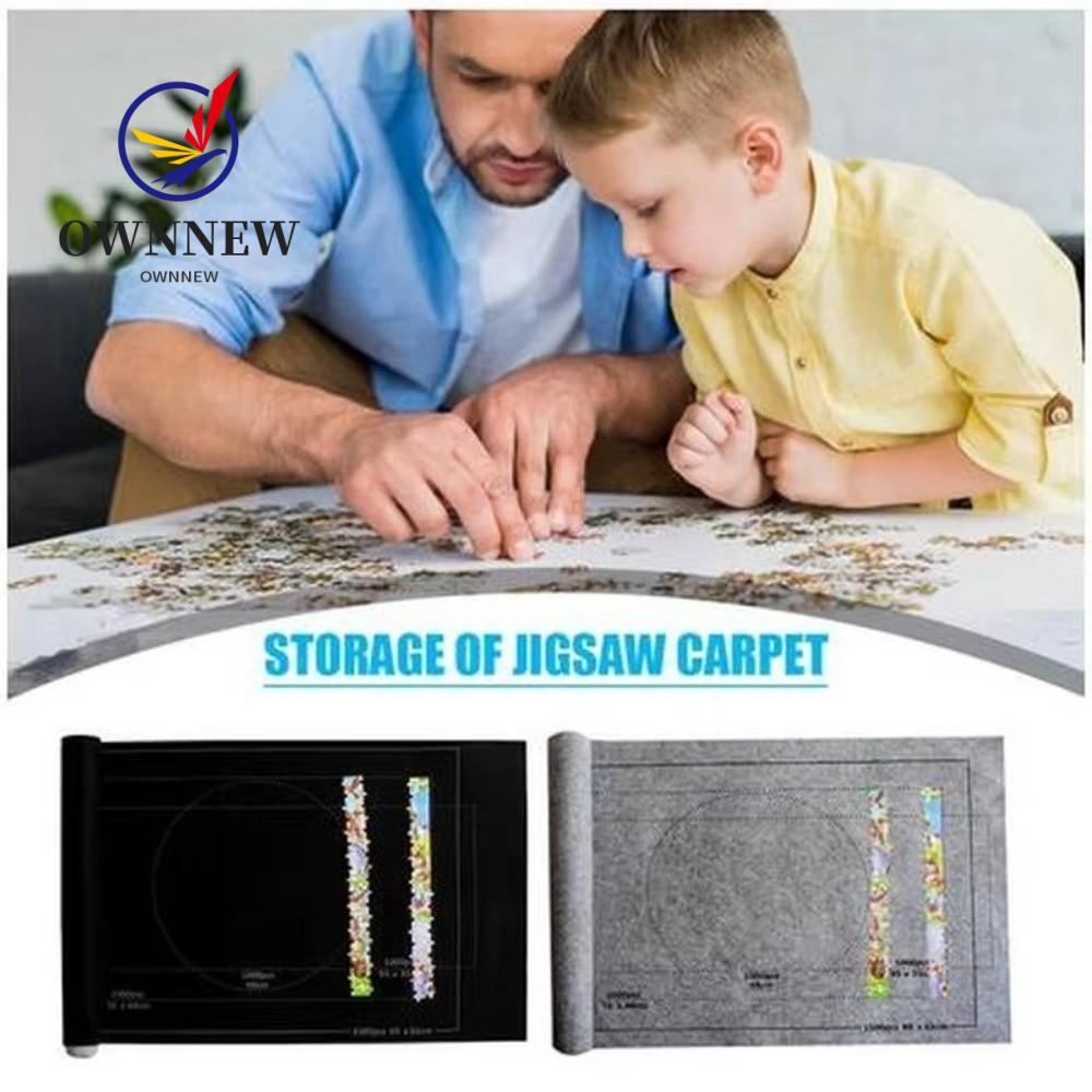 OWNNEW แผ่นรองปริศนา, กระเป๋าเก็บของสําหรับเดินทาง Roll Up Jigsaw Storage Mat, อุปกรณ์เกมแบบพกพาเสื่