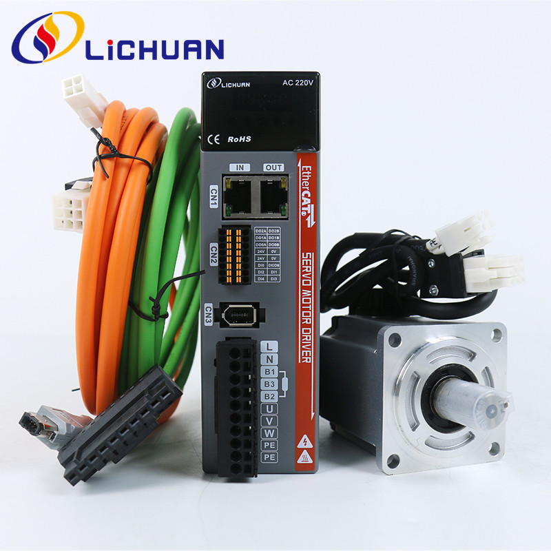 ขายร้อน Lichuan 600W 1.91Nm EtherCAT AC Servo Motor Driver Controller Kit 3000rpm 17bit Incremental 