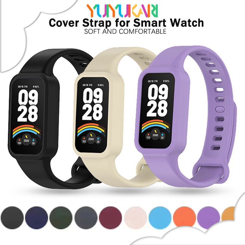 สายนาฬิกาแบบยางสำหรับ for Xiaomi Smart Band 9 Active/Redmi Band 3 สายนาฬิกาสปอร์ตซิลิโคนป้องกันรอยกระแทกสำหรับ