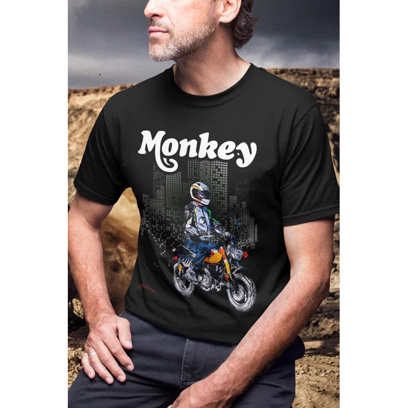 333@EY เสื้อยืด H.onda Monkey เสื้อยืดมอเตอร์ไซค์สุดเท่สำหรับนักขี่มอเตอร์ไซค์ เหมาะสำหรับแฟนมินิไบค