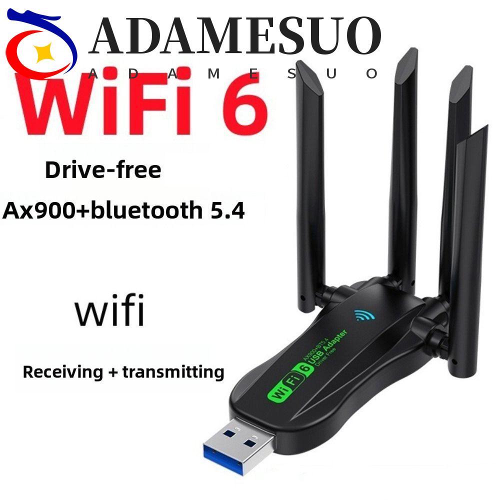 ADAMESUO 900Mbps WiFi Dongle, AX900 Bluetooth 5.4 Dual Band WiFi6 อะแดปเตอร์ USB, Plug Play อินเทอร์