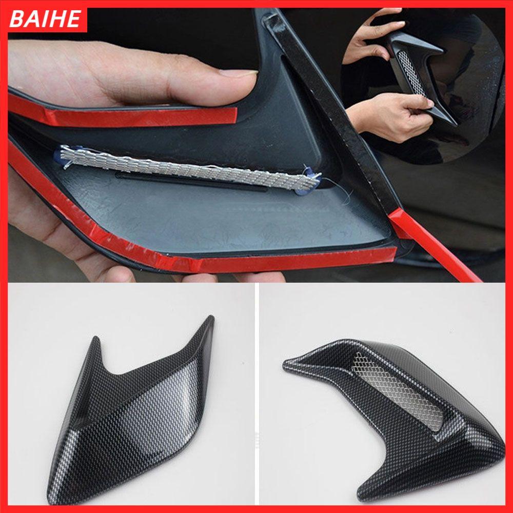 BAIHE สติ๊กเกอร์ตกแต่งรถช่องระบายอากาศด้านข้างจำลอง 1 คู่ สำหรับหม้อน้ำรถยนต์ ติดตั้งง่าย เพิ่มสไตล์สปอร์ต