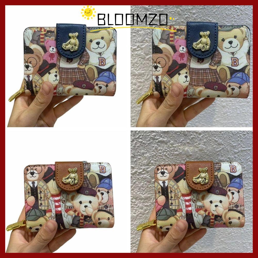กระเป๋าบัตรและเหรียญ BLOOMZO ดีไซน์น่ารักเหมือนหมี สำหรับ 여성