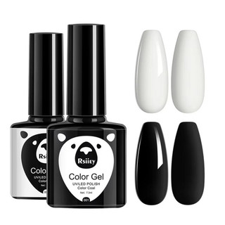 สีเจลทาเล็บ RSiiEY สีขาว / สีดำ เม็ดสีแน่น ติดทนนาน ยาทาเล็บเจล สีเจลช่างเล็บนิยม ทาเรียบสวย สต๊อก กทม. พร้อมส่ง