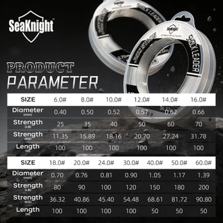 SeaKnight ไนลอน Shock Leader สายโมโนฟิลเมนท์ซิงคิง สำหรับตกปลาทะเล ขนาด 50 ม. และ 100 ม. สtrength 25-200LB