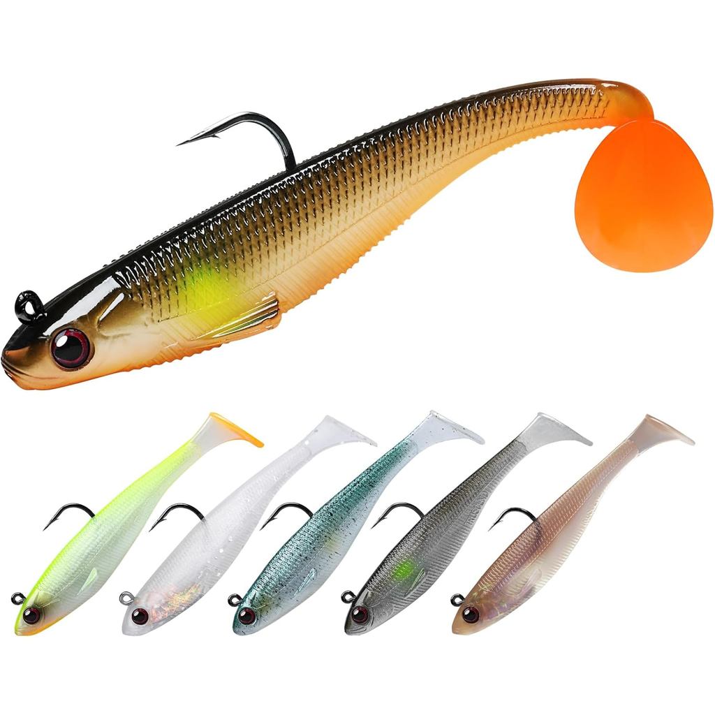 TRUSCENDEasychPre-RiggedSoftLures,UniqueVibratingSwimActionandTremblySinkingMoveforMoreBites,Amazing