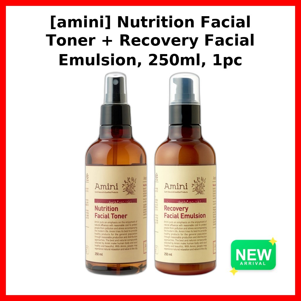 [amini] Nutrition Facial Toner + Recovery Facial Emulsion, 250ml, 1pc / Korean Toner Set / Facial Em
