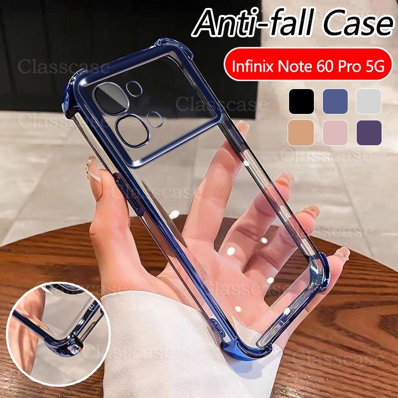 ปลอกสําหรับ Infinix Note 60 Pro + 60Pro + 60Pro + Note60 Pro + Note60Pro + เคสโทรศัพท์ใสแฟชั่นคู่สี่มุม Anti Fall กันกระแทก Came เลนส์ป้องกันกรณีปกหลัง