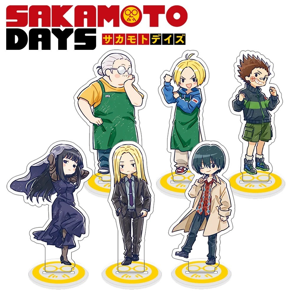 โมเดลไมก้าอนิเมะ Sakamoto Days สําหรับตกแต่งโต๊ะพร้อมตัวละคร Shin Asakura Taro Sakamoto ของขวัญสะสมส