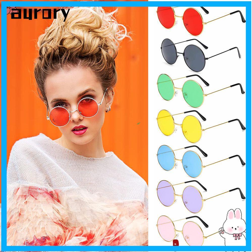 AURORY แว่นกันแดดทรงกลม Retro Party Disco Circle Glasses