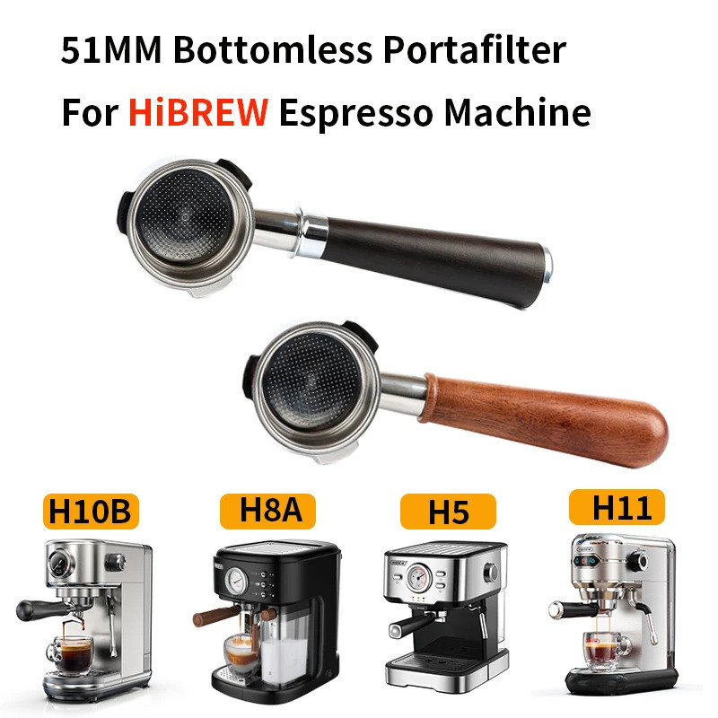 51mm 3 หู Bottomless Coffee Portafilter สําหรับ HiBREW H10/H10B/H11/H8A/H5 Espresso เครื่องกรองกาแฟส